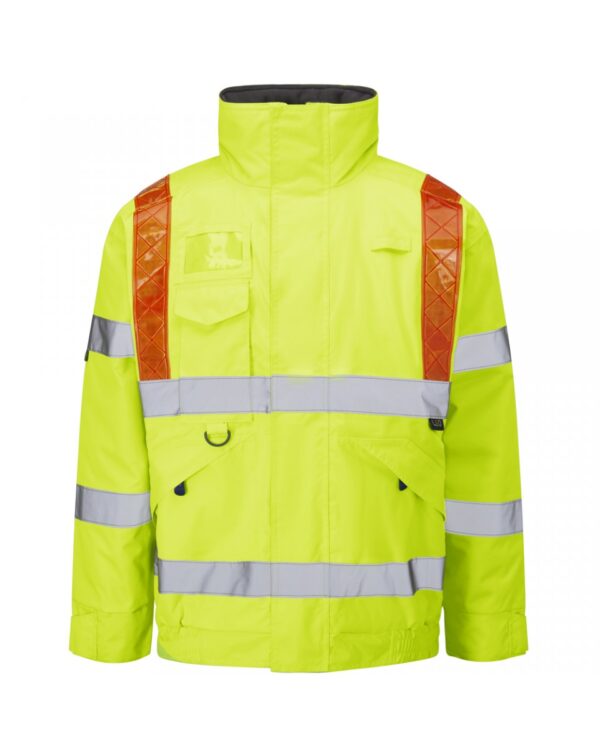 4K Superior Baffle Lined Bomber Jacket with Red Braces